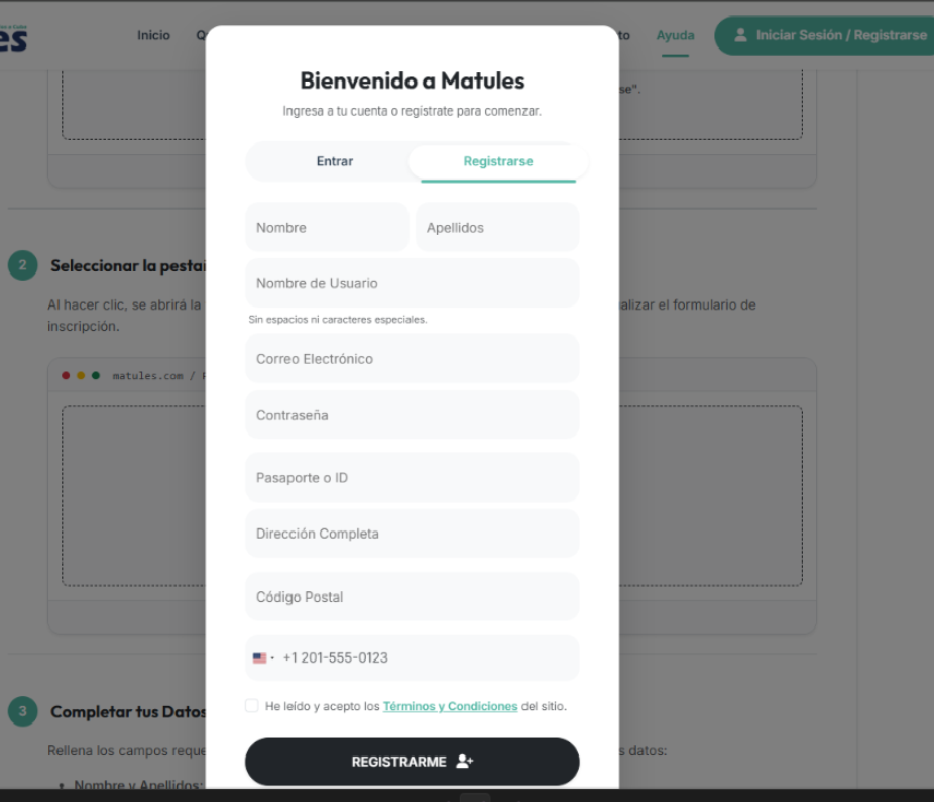 Captura Paso 3 - Formulario de Registro de Usuario